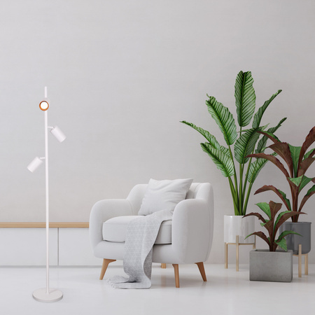 Lampa Podłogowa 3x GU10 Biała Złota MARIBEL Sanico Goldlux