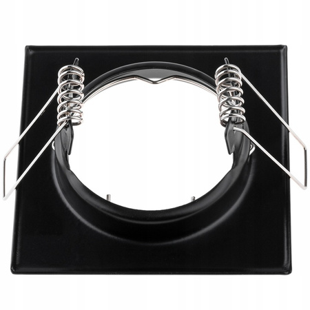 Oprawa HALOGENOWA Podtynkowa Stała Kwadrat  PAVO Czarna Blacha MR16 GU10