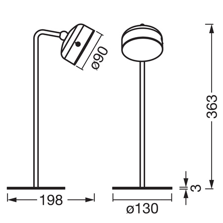 Lampka Biurkowa Stołowa Regulowana 1.8W 140lm 3000K Ciepła 114° Akumulatorowe Biała Ściemnialna Decor Helper Gadet Osram