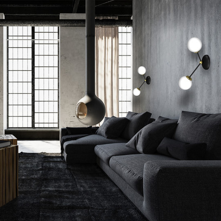 Lampa Ścienna Kinkiet JOY Czarna Złota 2xE14 Milagro