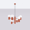 Lampa Wisząca Żyrandol 6x G9 Aluminiowa Ochra czerwona Halo French Sky SL.1833 Sollux