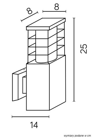 Lampa Ogrodowa Zewnętrzna Elewacyjna KINKIET LED RADO II K BL E27 Su-Ma