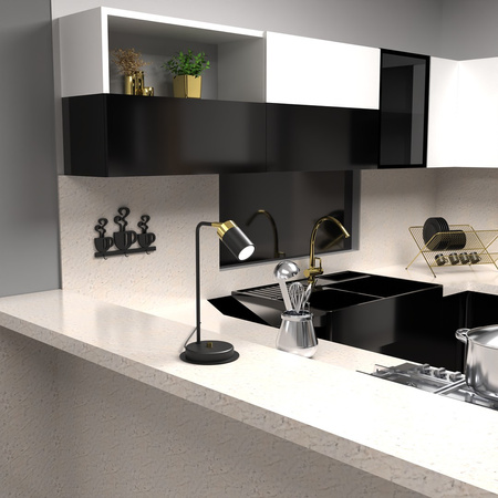 Lampka Biurkowa Stołowa LED JOKER Czarna Złota 1xGU10 Milagro