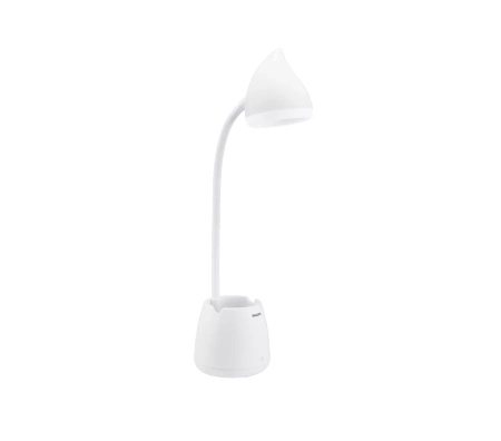 Lampka Biurkowa LED 4.5W 80lm 3000-5700K CCT USB z Uchwytem na Telefon Biała Hat Philips