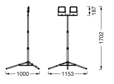 Reflektor Naświetlacz Lampa LED Na Statywie 2x20W 4000lm 6500K Halogen Roboczy Przenośny Worklights LEDVANCE