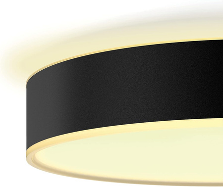 Plafon LED Lampa Sufitowa Natynkowa 9.6W 1220lm IP20 White Ambiance TW Czarna 26cm Inteligentna SMART Zigbee Bluetooth Enrave Philips HUE