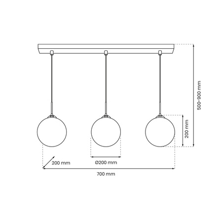 Lampa Wisząca Sufitowa REFLEX 3xE14 Listwa Milagro