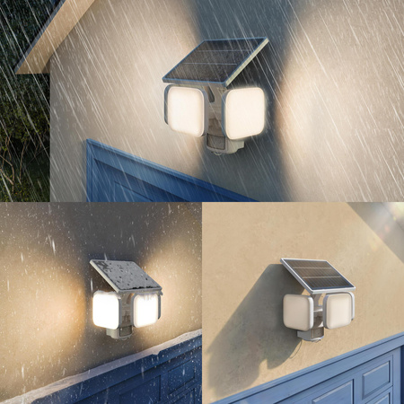 Lampa Solarna Naświetlacz Solarny 24.5W 4000lm 3000K Ciepła IP65 Biały z Czujnikiem Ruchu UltraEfficient Zyren Philips