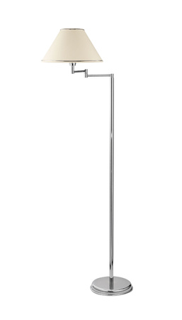 Lampa Podłogowa Stojąca BEGAMO E27 Abażur 160cm Łamana Klasyczna Kremowa Chrom Jupiter