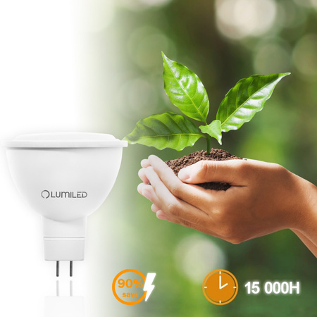 Żarówka LED GU5.3 Reflektor MR16 8W = 80W 720lm 6500K Zimna 120° 12V LUMILED