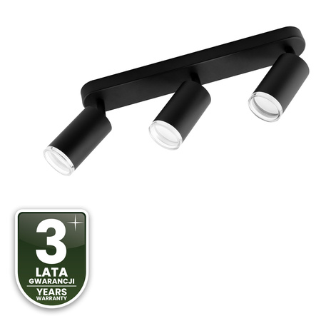 Lampa Sufitowa Reflektor LED Spot 3x GU10 IP44 ADERO Czarna Lumiled