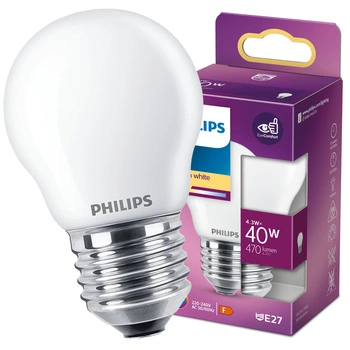 Żarówka LED E27 P45 4,3W = 40W 470lm 2700K Ciepła PHILIPS