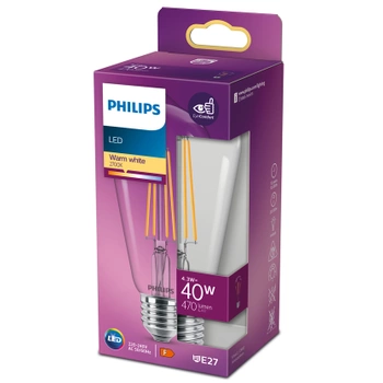 Żarówka LED Edison E27 ST64 4.3W = 40W 470lm 2700K Ciepła Filament PHILIPS