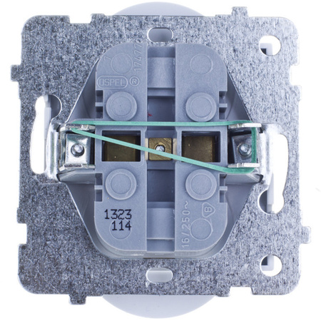 Gniazdo wtykowe podwójne AS GP-2GRZ/m/00 Z uziemieniem Białe OSPEL