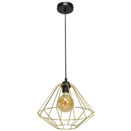 Lampa wisząca LUPO 1xE27 Geometryczny Kształt Loft Czarna Złota MLP6270 Milagro Metal