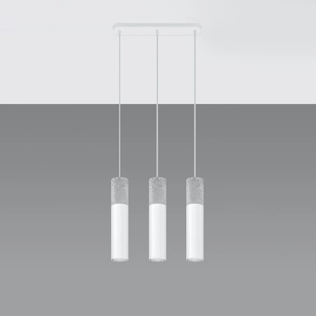 Lampa Sufitowa Wisząca Zwis 3x GU10 Tubularna Biała Szara Nowoczesna Borigio Sollux