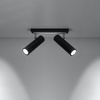 Lampa Sufitowa Oprawa Natynkowa SPOT TUBA Reflektor 2x GU10 Ruchoma Tubularna Czarna Nowoczesna Direzione Sollux