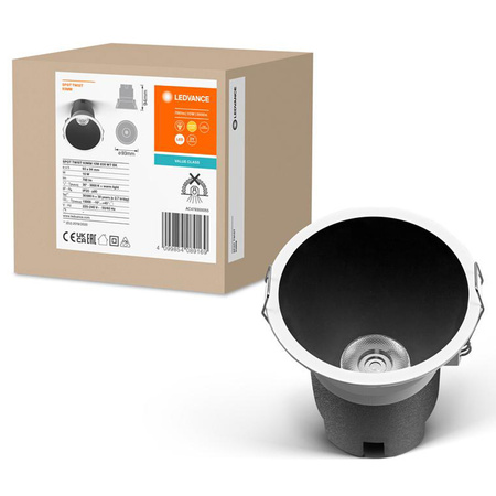 Panel LED Oprawa Podtynkowa Punktowa 10W 700lm CCT Oczko Spot Biały Czarny Downlight Slim Ledvance