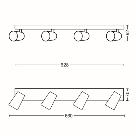 Lampa Sufitowa Reflektor Natynkowy 4x GU10 Biała Paisley Philips