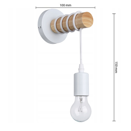 Lampa Ścienna Wisząca Kinkiet Spot E27 Biały Brązowy Eos Masterled