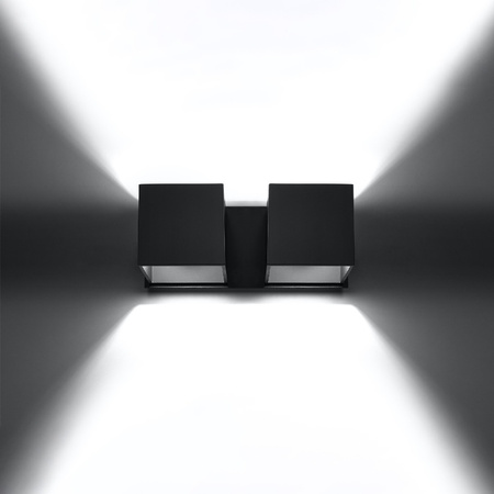 Lampa Ścienna Kinkiet 2x G9 Kwadratowa Czarna Nowoczesna Quad Sollux