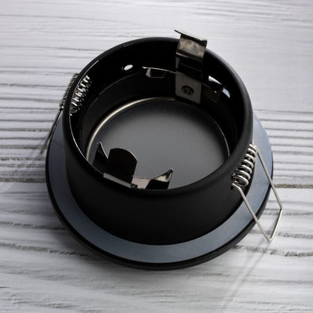 Zestaw Oprawa HALOGENOWA Hermetyczna Łazienkowa PODBITKA AQUS Czarna IP44 + LED GU10 1,5W 6500K Lumiled