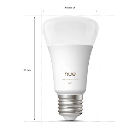2x Żarówka LED E27 A60 6W = 60W 810lm 1800-20000K CCT + RGB SMART Inteligentna Bluetooth ZigBee White and Color Ambiance Philips HUE