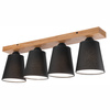 Lampa Sufitowa LULA 4xE27 Czarna Dębowa LM-4.200 Lamkur