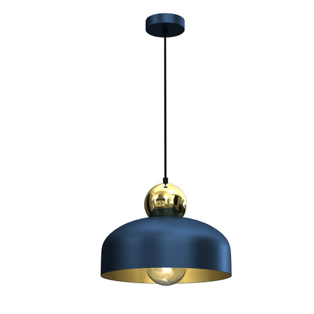 Lampa Wisząca Sufitowa HARALD Złota Granatowa Niebieska 1xE27 Milagro