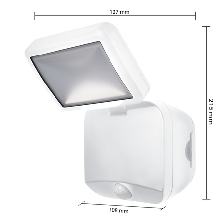 Naświetlacz LED Reflektor Bateryjny 4W 260lm 4000K IP54 Biały Z Czujnikiem Ruchu i Zmierzchu Spotlight Osram