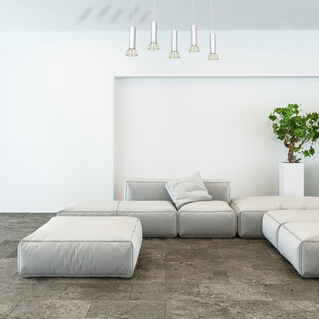 Lampa Wisząca Sufitowa DANTE Biała Złota 5x mini GU10 Milagro