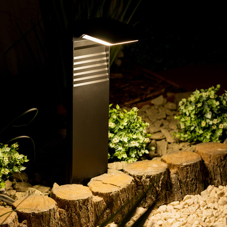 Lampa Solarna Ogrodowa LED Wbijana Stojąca Słupek 57cm 4000K IP64 z Czujnikiem Zmierzchu