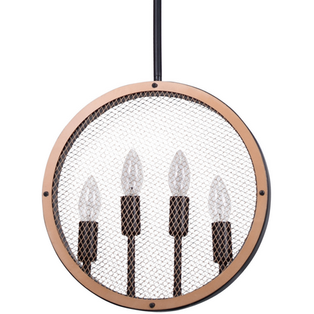 Lampa wisząca sufitowa retro vintage 4x E14 czarny + złoty ARETE IL MIO GOLDLUX (Polux)