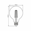 Żarówka LED E27 G95 Kula 7W = 60W 806lm 4000K Neutralna 360° FILAMENT Ściemnialna Videx