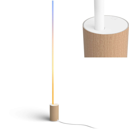 Lampa Stojąca Podłogowa SIGNE GRADIENT LED Dębowa EU/UK 29W CCT RGB PHILIPS HUE Bluetooth Zigbee