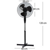 Wentylator Podłogowy Wiatrak Stojący Cyrkulator 40W Czarny Cichy Pokojowy