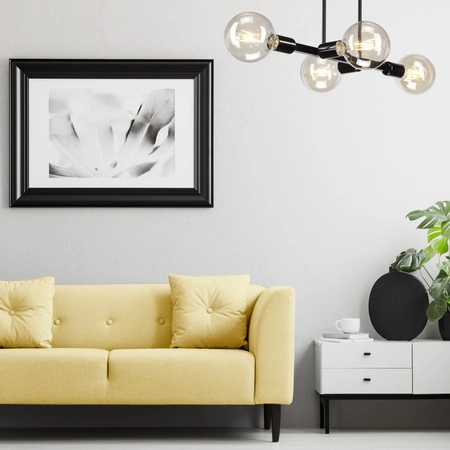 Lampa Sufitowa ASTRID 4xE27 Czarna Glamour LM-4.146 Lamkur