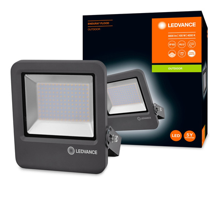 Naświetlacz LED Reflektor Zewnętrzny Lampa 100W 8800lm 4000K IP65 Szary Endura Ledvance