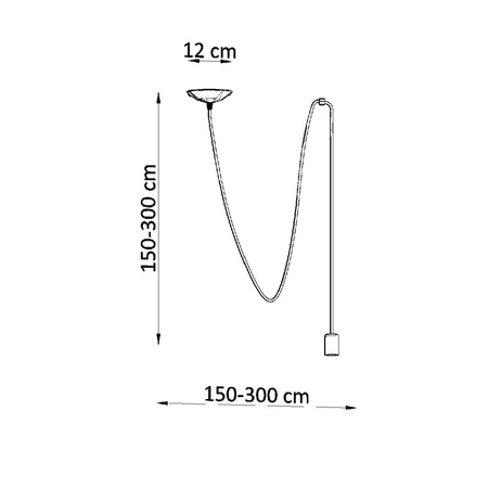 Lampa Sufitowa Wisząca Zwis E27 Nieregularna Czarna Industrialna Edison Sollux