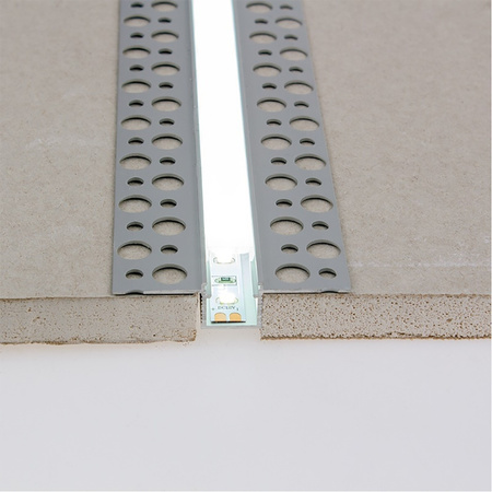 Profil Aluminiowy Podtynkowy Architektoniczny do LED Wpuszczany do Płyt KARTON / GIPS 1m + Czarny Klosz