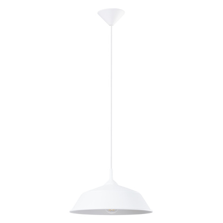 Lampa Sufitowa Wisząca Zwis E27 Okrągła Biała Skandynawska Frika Sollux