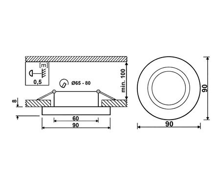 Oprawa halogenowa SZKLANA Sufitowa LED GU10 MR16 stała Okrągła Ariel przeźroczysta