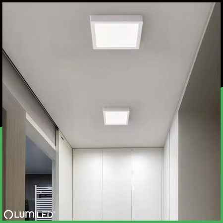 Oprawa Natynkowa Lampa LED Sufitowa 12W Kwadrat 4000K GLOW Biała LUMILED