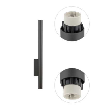 Kinkiet Ścienny Lampa Natynkowa 2x GU10 Szara Nowoczesna FOURTY WALL XL 10893 Nowodvorski
