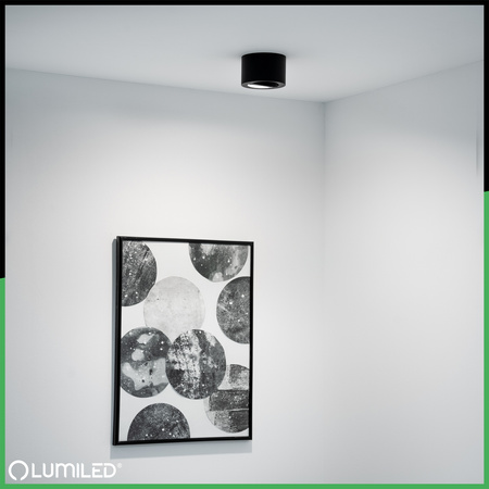 Oprawa Natynkowa HALOGENOWA Tuba Spot Ruchoma Okrągła Czarna 50mm + Wkład LED 5W 3000K AMAT-S LUMILED