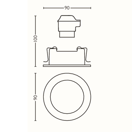 Oprawa Podtynkowa Wpuszczana GU10 Szara Donegal Philips