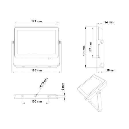 Naświetlacz LED Lampa Reflektor 30W 2850lm 6500K IP65 Czarny ProjectLine Philips