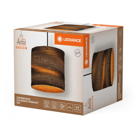 Lampa Sufitowa Wisząca Dekoracyjna E27 Zwis Brązowy Karton Decor Ledvance