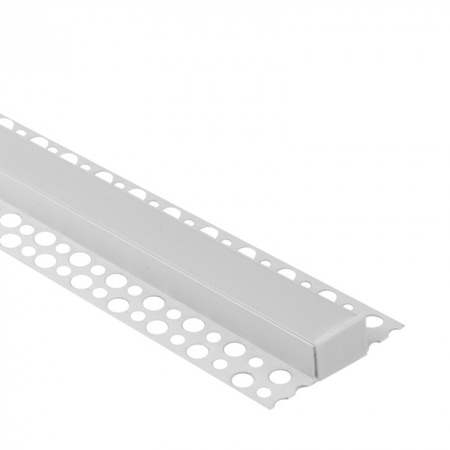 Profil Aluminiowy LED do Płyt GK Gipsowych REGIPS Szeroki Podpłytkowy do Glazury Biały 1m z Kloszem Mlecznym do Taśm LED + Zaślepki seria GNS Ecolight