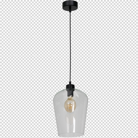 Lampa wisząca SANTIAGO 1xE27 Klosz Transparentne Szkło MLP6605 Metal + Szkło